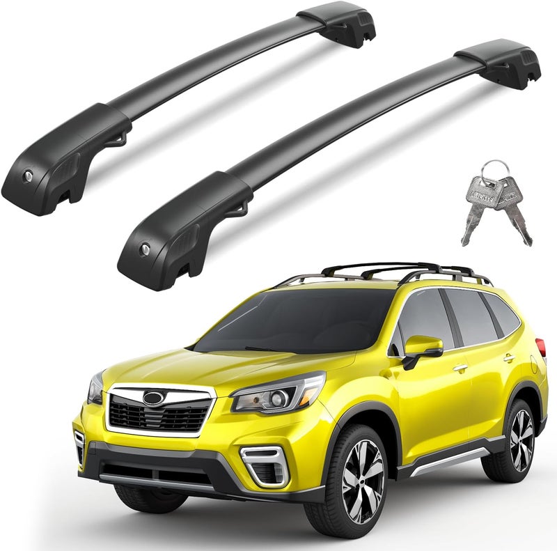 wonderdriver 300lbs Lockable Roof Rack Cross Bars Compatible with Subaru Forester 2014-2026 with Raised Side Rails (Not for Wilderness), Heavy Duty Aluminum Roof Rails Crossbars Rooftop Luggage - Image 1